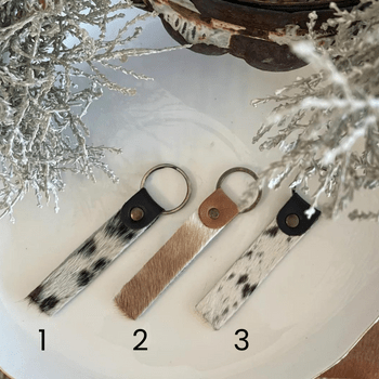 SURPRISE CREEK Cowhide & Leather Key Ring | Dusk on the Downs