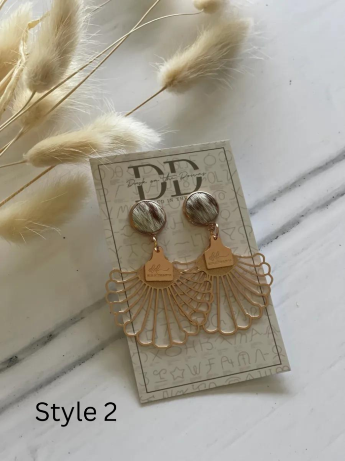 TILLY Cowhide Dangle Earrings (2) | Dusk on the Downs