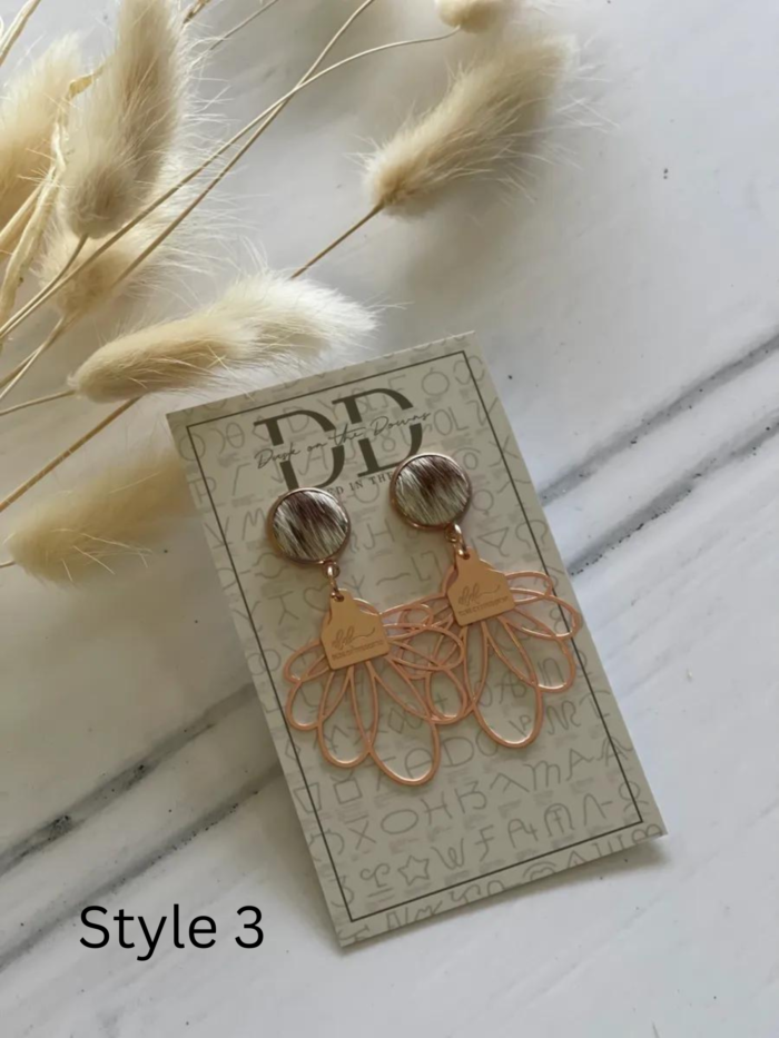 TILLY Cowhide Dangle Earrings (3) | Dusk on the Downs