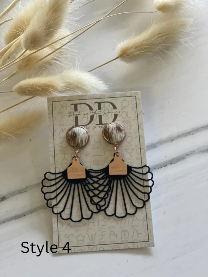 TILLY Cowhide Dangle Earrings (4) | Dusk on the Downs