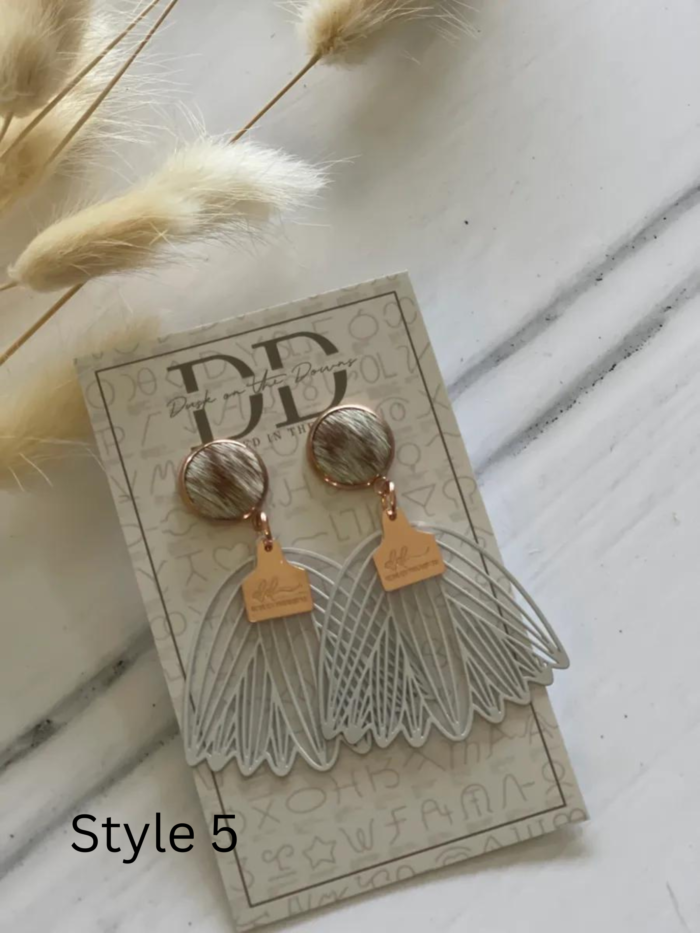 TILLY Cowhide Dangle Earrings (5) | Dusk on the Downs