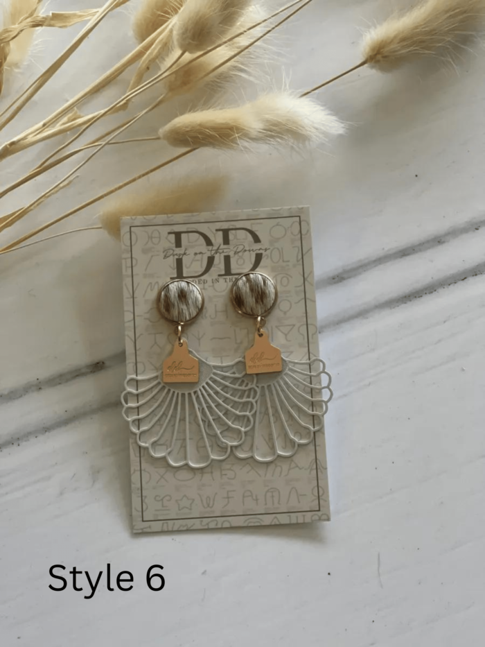 TILLY Cowhide Dangle Earrings (6) | Dusk on the Downs