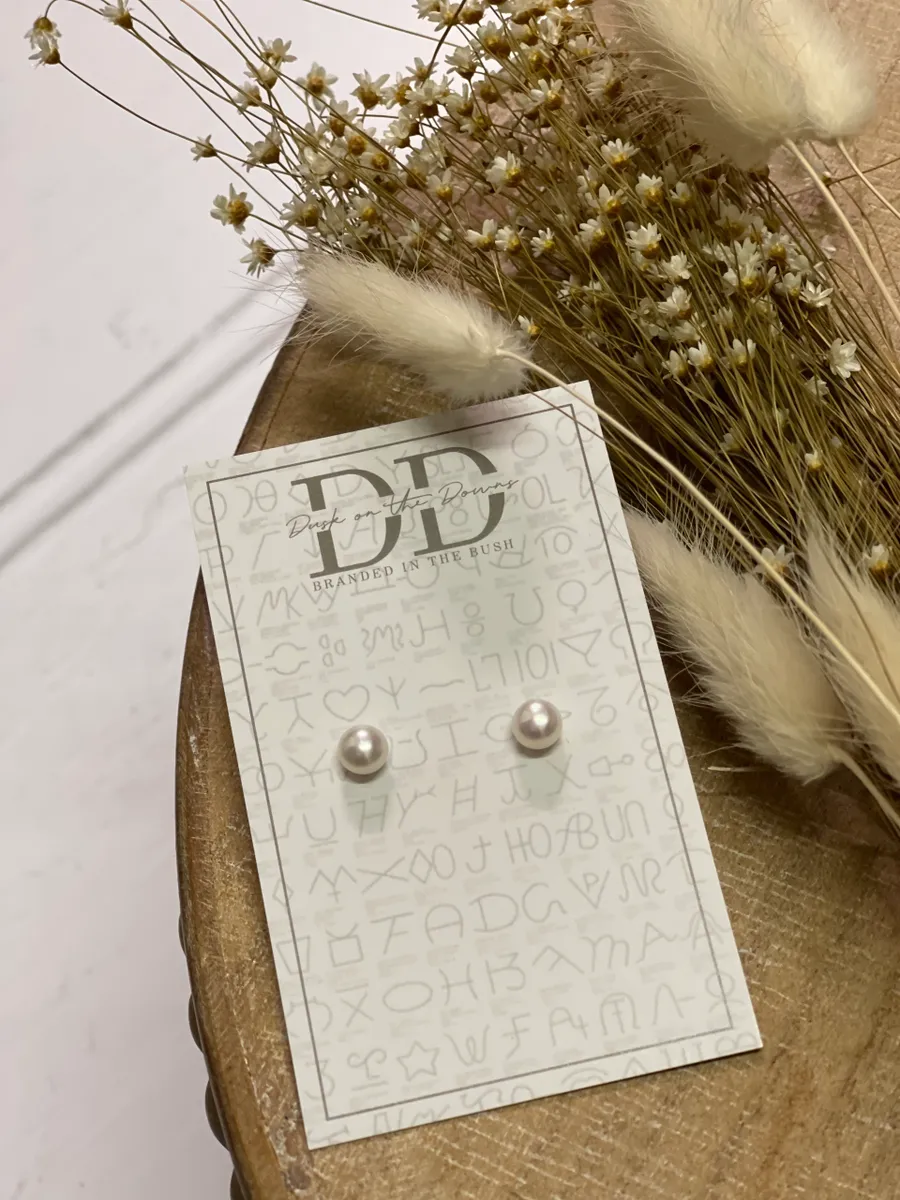 BETTY Pearl Stud Earrings | Dusk on the Downs